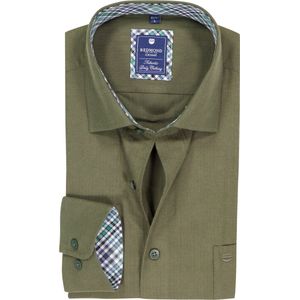 Redmond - Casual Overhemd - Groen - Lange Mouw - 100% Katoen