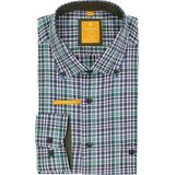 Redmond - Modern Fit Overhemd - Groen - Blauw en Wit Geruit - Strijkvriendelijk