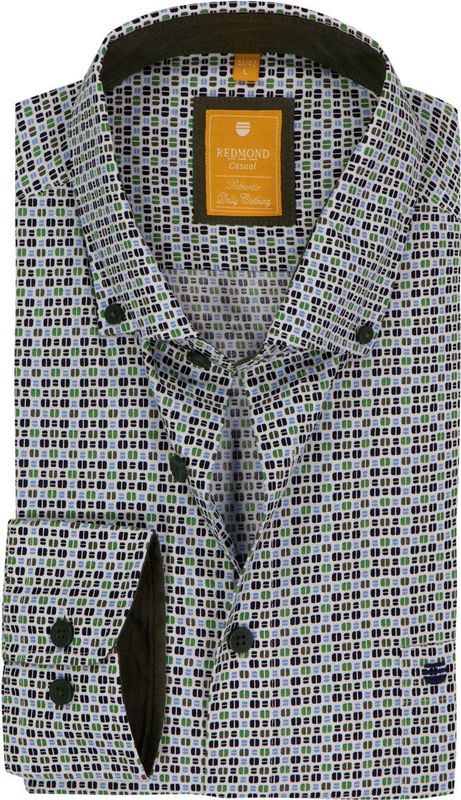 Redmond Overhemd groen, Bedrukt