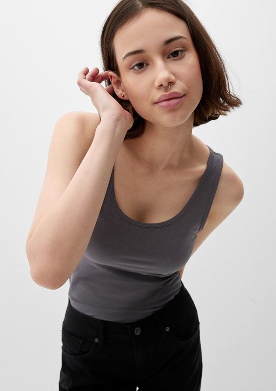 Q/S designed by - 510.11.899.12.102.2058277 - T-shirt - Grijs - Slimfit