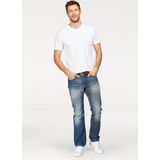 TOM TAILOR Mannen Basic T-shirt in dubbelverpakking met V-hals 1008639, 20000 - White, M