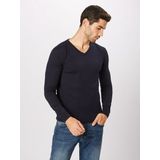 TOM TAILOR DENIM - 202212 - Trui - Navy Melange - V-Hals, Regular Fit, Katoen