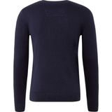 TOM TAILOR DENIM - 202212 - Trui - Navy Melange - V-Hals, Regular Fit, Katoen