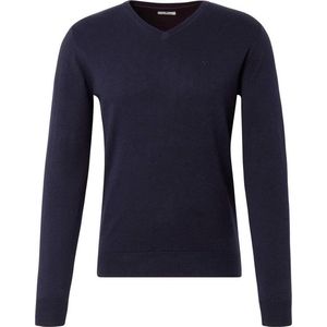 TOM TAILOR DENIM - 202212 - Trui - Navy Melange - V-Hals, Regular Fit, Katoen