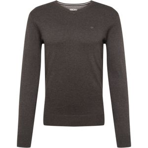 Tom Tailor Heren Trui Grijs V-Neck Regular Fit - XXL