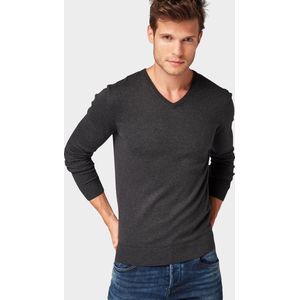 Tom Tailor - Pullover - Grijs - V-Neck - Regular Fit