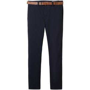 TOM TAILOR - Denim Chino Broek - Hemels Marineblauw - Met Riem