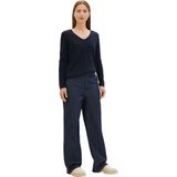 Basic - Gebreide Trui - Lichtgrijs - Katoen-Viscose