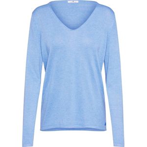 Basic - Gebreide Trui - Lichtgrijs - Katoen-Viscose