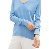 TOM TAILOR Damen Basic Strickpullover V-Ausschnitt XS