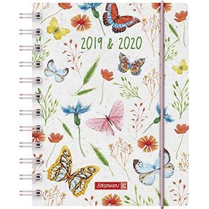 Brunnen 1072915040 ""Vlinder"", schoolagenda 2019/2020, 1 pagina = 1 dag, zaterdag + zo op één pagina, bladformaat 12 x 16 cm, A6, PP-omslag