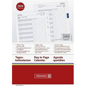 BRUNNEN Dagkalender BUSINESS 2024, 1 pagina = 1 dag, A5, wit