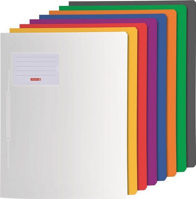 25 x Brunnen Schnellhefter Fact! A4 PP weiß/gelb/orange/rot/blau/grün/