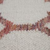 Teppich Wohnzimmer Marokkanisches Muster Fransen Handgewebt Wolle Beige Rot 240x340 cm - Paco Home