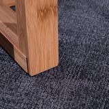 Teppich Wohnzimmer Kurzflor Handgewebt Modernes Einfarbiges Muster Weich Anthrazit, 120 cm Rund - Paco Home
