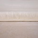 Paco Home - Badezimmerteppich Badematte Badteppich Rutschfest Flauschig Waschbar Einfarbig 50x80 cm, Creme