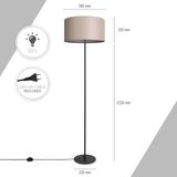 Stehleuchte Wohnzimmer Schlafzimmer Dreibein Stofflampenschirm Stehlampe E27 Uni Stehleuchte-Schwarz - Typ 1, Beige (Ø38 cm) - Paco Home