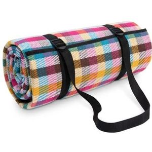 Picknickdeken Campingdeken XXL Strand Picknickdeken Waterdicht Met Draaggreep Licht Compact Draagbaar Geïsoleerd, Kleur:Veelkleurig 2, Maat:200x200cm