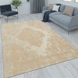 Teppich Wohnzimmer Kurzflor Vintage Orientalisches Muster Ornamente Moderne Deko 200x290 cm, Sand - Paco Home