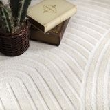 Teppich Wohnzimmer Schlafzimmer Kurzflor Skandi Muster Arche Bogen Einfarbig 3D 240x340 cm, Creme 6 - Paco Home