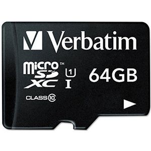 Verbatim 44084 Premium microSDCC - 64 GB geheugenkaart, incl. Adapter, klasse 10, leessnelheid tot 90 MB/s, zwart