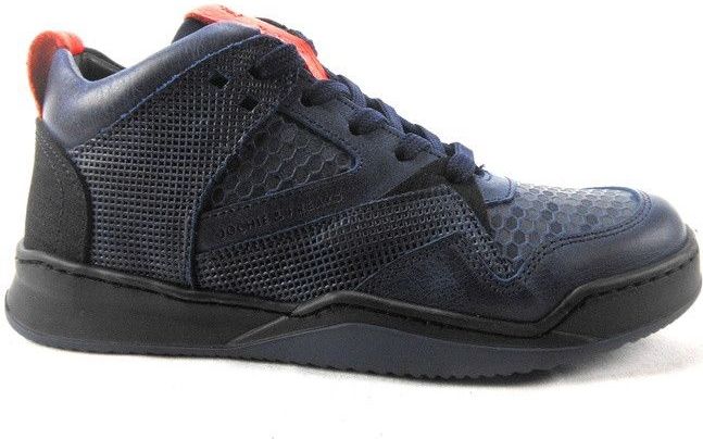 Jochie & Freaks - 18652 - Veterschoenen - Donkerblauw - Leer Combi