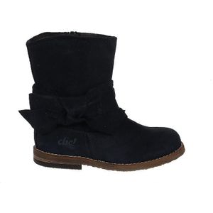 Clic! - Cl-7752 - Enkellaarzen - Blauw - Suède - Leer