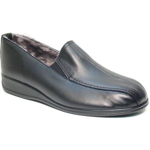 Fischer - Pantoffels - Zwart - Leer - Vacht Voering