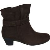 Footnotes - 48.207 - Enkellaarzen - Zachte Nubuck Leder - Rode Voering