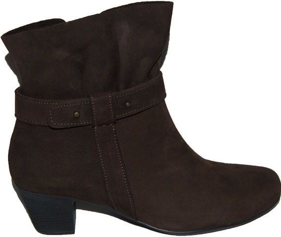 Footnotes - 48.207 - Enkellaarzen - Zachte Nubuck Leder - Rode Voering