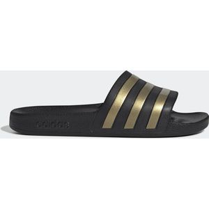 Adidas Adilette Aqua uniseks-volwassene Slippers, Core Black/Gold Met./Core Black, 48 2/3 EU