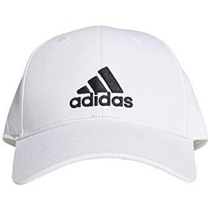 adidas Bball Cap Cot, Hoed, Jeugdhoed, Unisex, Wit (White/White/Black), One Size