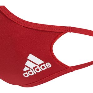 adidas - Mondkapje 3-Pack - Mondkapjes - Rood - Wasbaar, 93% Gerecycled Polyester