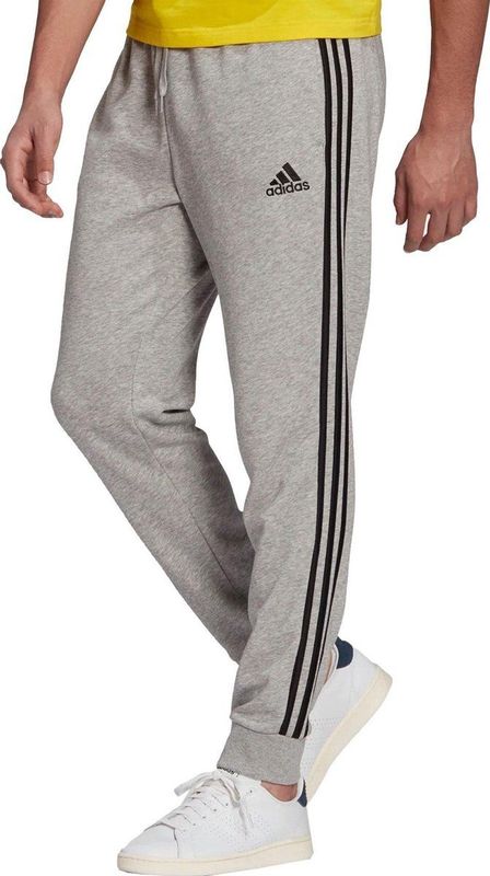 adidas - Essentials French Terry Tapered Cuff 3-Stripes Pants - Blauw - Cargobroeken