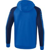 Erima - Trainingsjack - New Royal / New Navy - Zachte Materiaalmix - Capuchon
