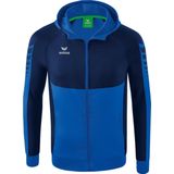 Erima - Trainingsjack - New Royal / New Navy - Zachte Materiaalmix - Capuchon
