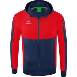 Erima - Six Wings Trainingsjack - Kleur: New Navy/Rood - Materiaal: 100% Polyester