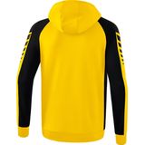 Erima Six Wings trainingsjack voor dames met capuchon, Geel/Zwart