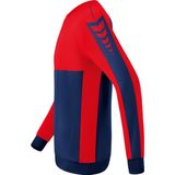 Erima - Six Wings - Sweatshirt - New Navy / Rood - Zachte Materiaalmix