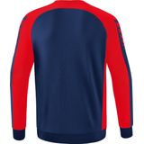 Erima - Six Wings - Sweatshirt - New Navy / Rood - Zachte Materiaalmix