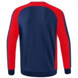 Erima - Six Wings - Sweatshirt - New Navy / Rood - Zachte Materiaalmix