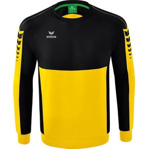 Erima - Six Wings - Sweatshirt - Geel / Zwart - 65% Polyester / 35% Katoen