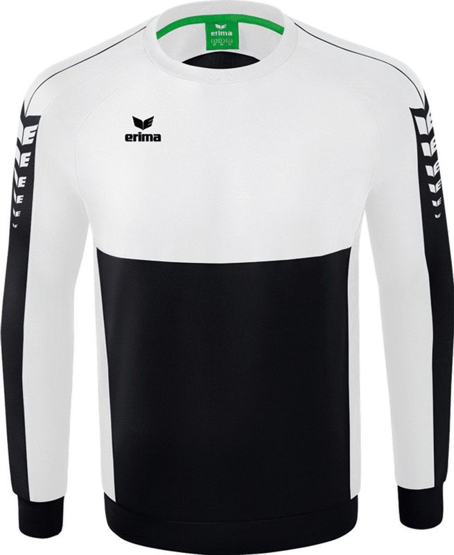 Erima - Six Wings - Sweatshirt - Zwart / Wit - Katoenmix