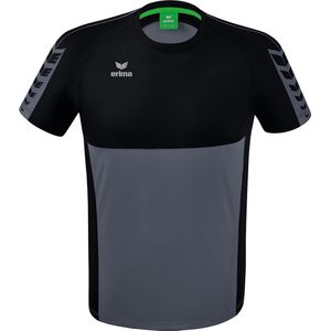 Erima - Six Wings - T-shirt - Zwart - 100% Polyester, Sneldrogend, Ribgebreide Ronde Hals