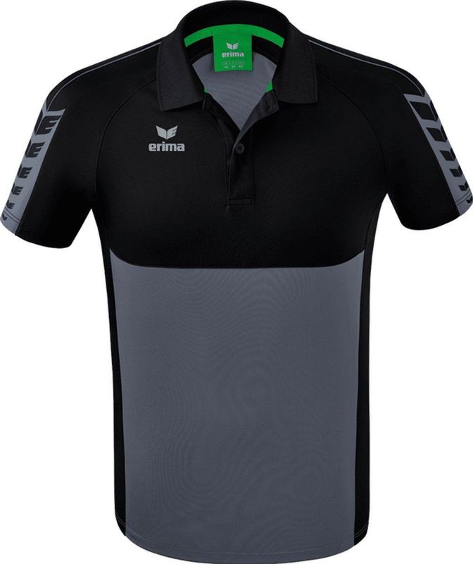 ERIMA - Six Wings Polo - Slate Grey-Zwart - Poloshirt - Katoen
