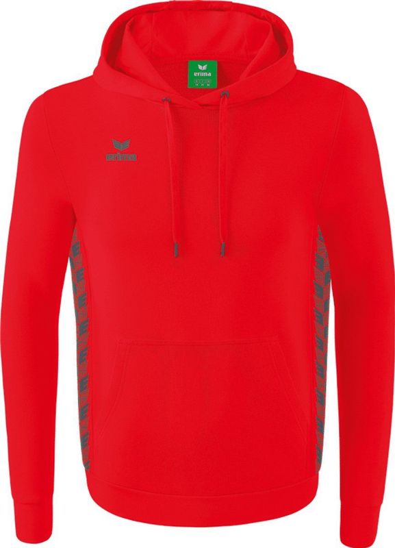 Erima Essential Team Sweatshirt Met Capuchon Kinderen - Rood / Slate Grey |