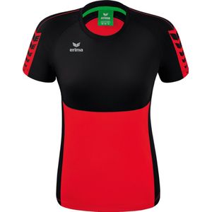 Erima Six Wings T-Shirt Dames - Rood Zwart
