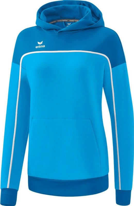 Erima - Change - Sweatshirt - Curaçao/Wit - 50% Katoen, 44% Gerecycled Polyester, 6% Elastaan