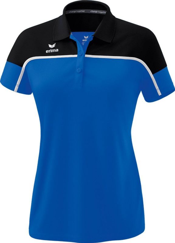 Erima Change Polo Dames - New Royal Zwart Wit