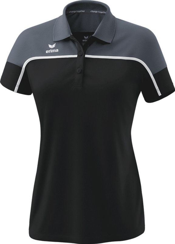 Erima - Change Polo - Sportshirt - Zwart / Slate Grey / Wit - Korte Mouwen
